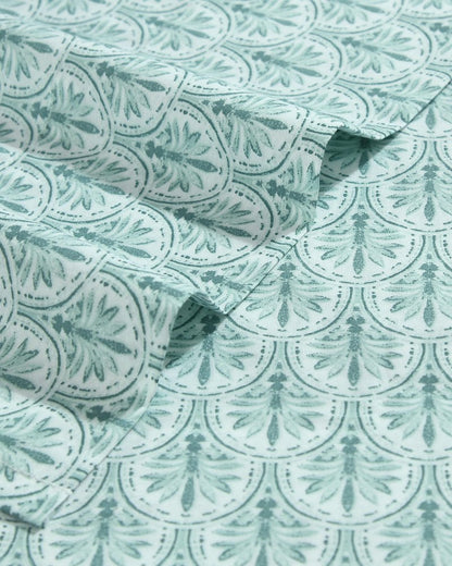 Tommy Bahama Coastal Batik Green 4-Piece King Sheet Set