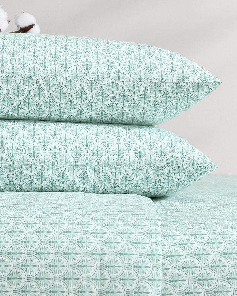 Tommy Bahama Coastal Batik Green 4-Piece King Sheet Set
