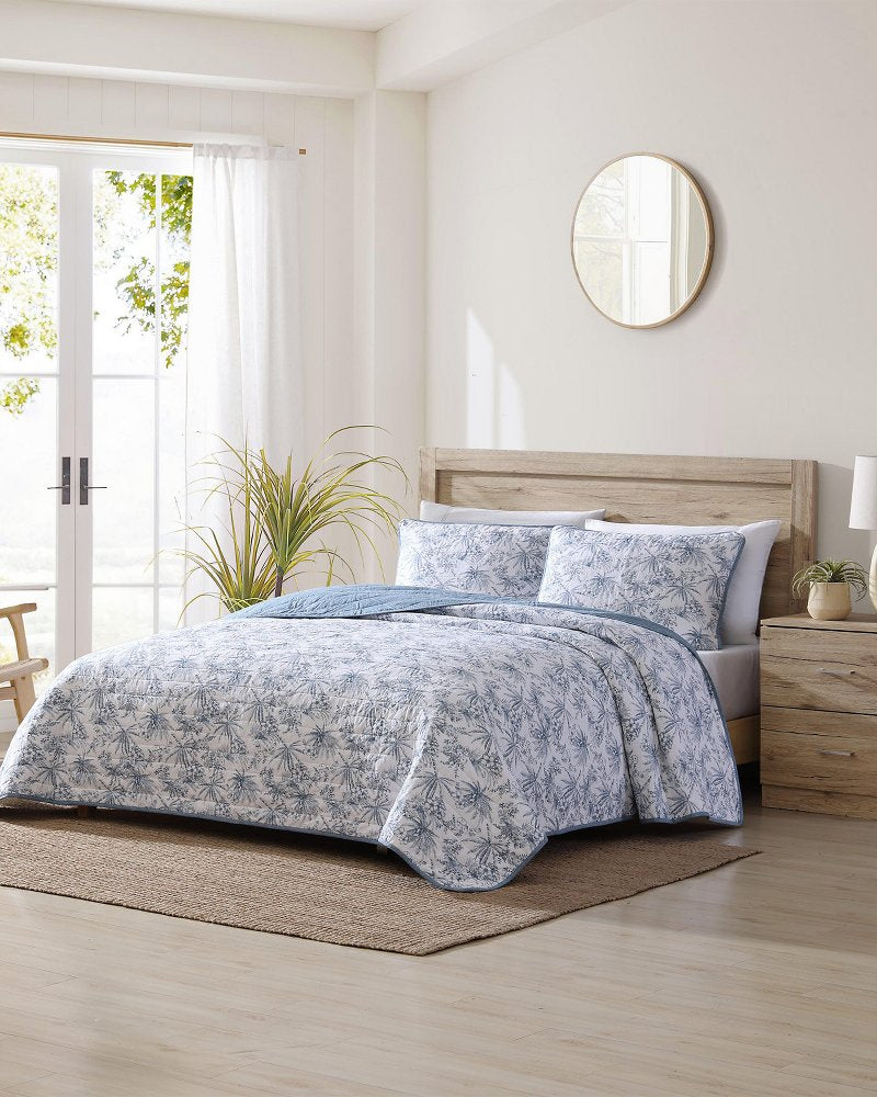 Tommy Bahama Pen and Ink Palm Reversible 2-Piece Twin Quilt Set