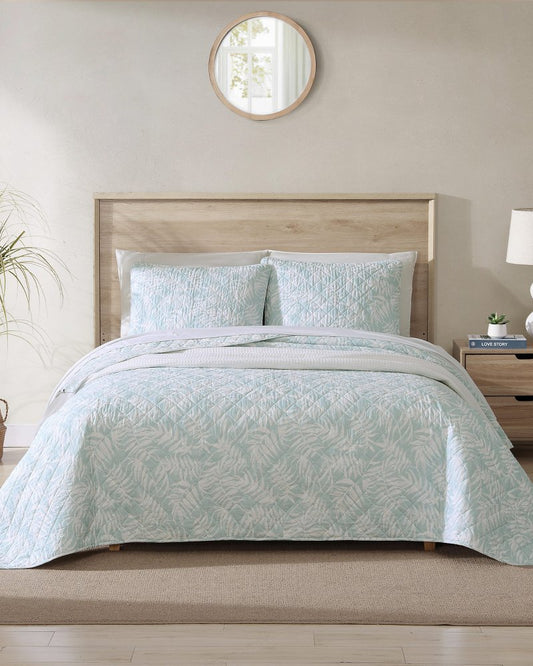 Tommy Bahama Art of Palms Reversible 3-Piece King Quilt Set