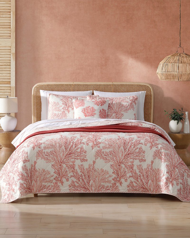 Tommy Bahama Coral Garden Reversible 3-Piece Full/Queen Quilt Set