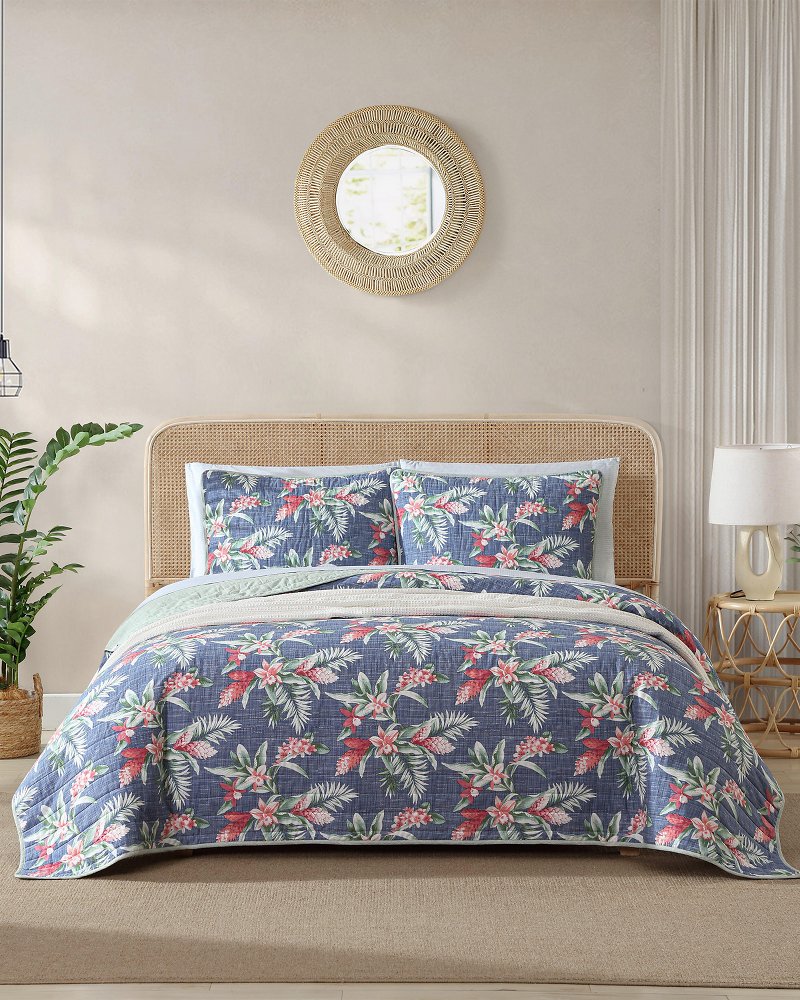 Tommy Bahama Floral Enchantment Reversible 3-Piece King Quilt Set