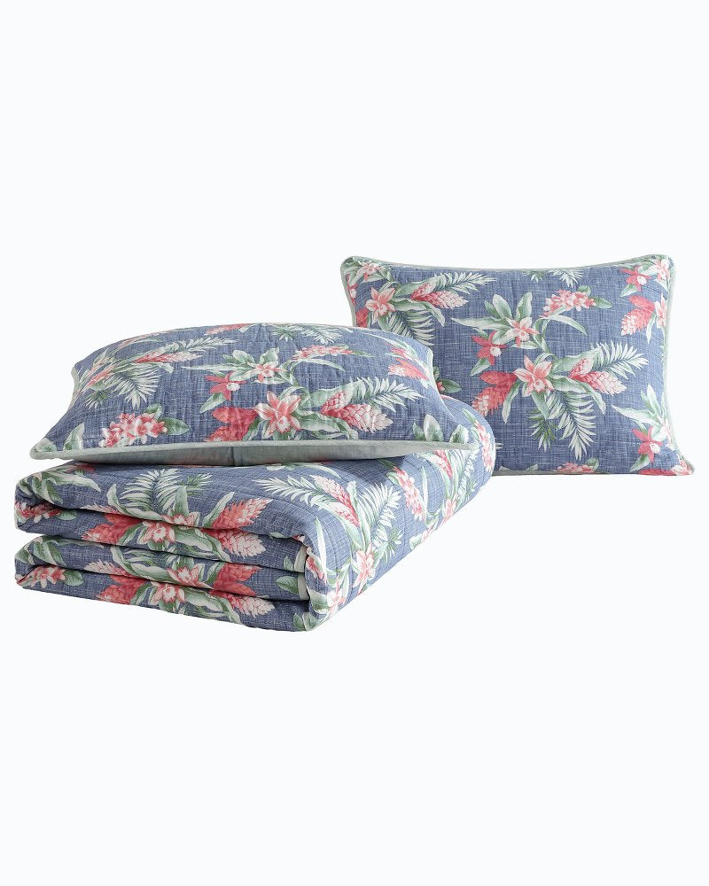Tommy Bahama Floral Enchantment Reversible 3-Piece King Quilt Set