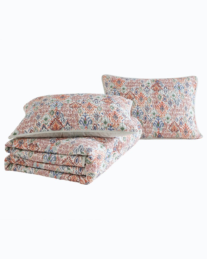 Tommy Bahama Ikat Tropics Reversible 3-Piece King Quilt Set