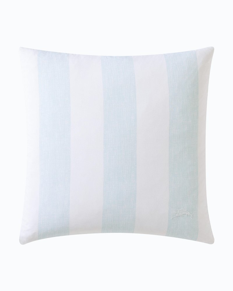 Tommy Bahama Awning Stripe Blue Decorative Pillow