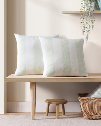 Tommy Bahama Awning Stripe Green Decorative Pillow