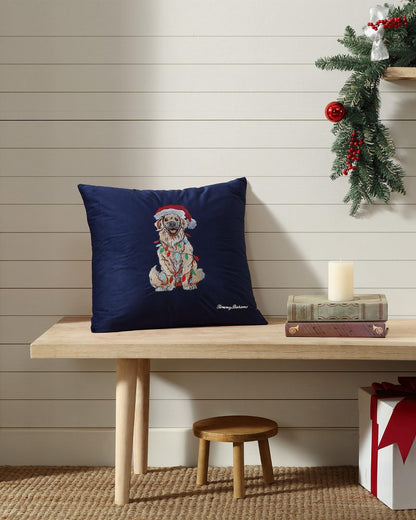 Tommy Bahama Holiday Retriever Velvet Decorative Pillow