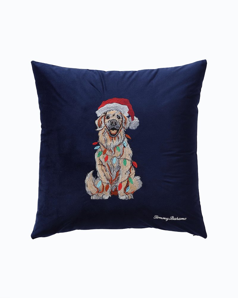 Tommy Bahama Holiday Retriever Velvet Decorative Pillow