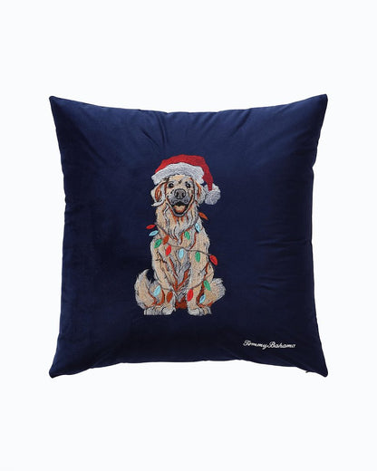 Tommy Bahama Holiday Retriever Velvet Decorative Pillow
