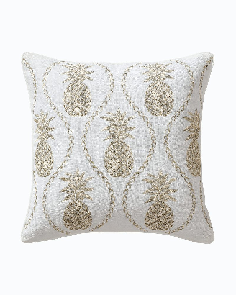 Tommy Bahama Golden Pineapples Embroidered Decorative Pillow