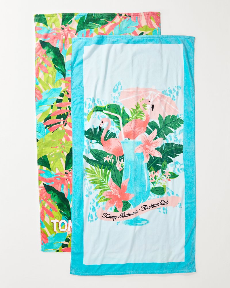 Tommy Bahama Flocktail Club & Fiesta Jungle Beach Towels - Set of 2