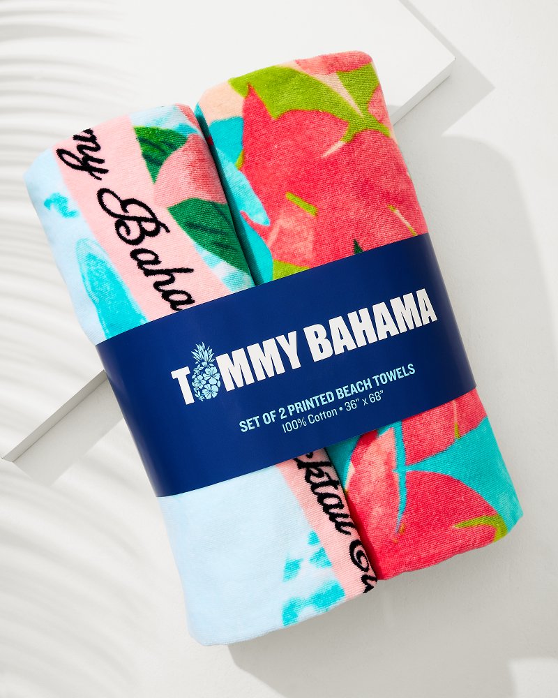 Tommy Bahama Flocktail Club & Fiesta Jungle Beach Towels - Set of 2