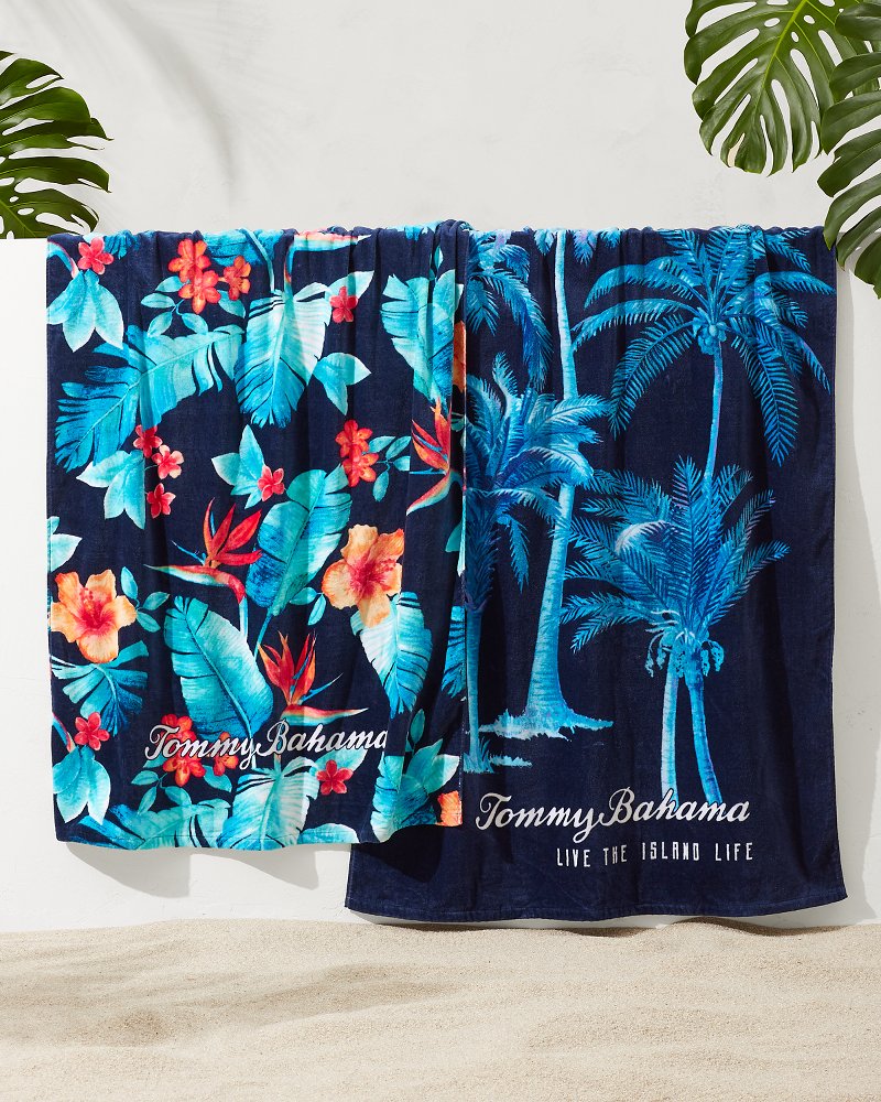 Tommy Bahama Palms Grove & Blue Muse Beach Towels — Set of 2