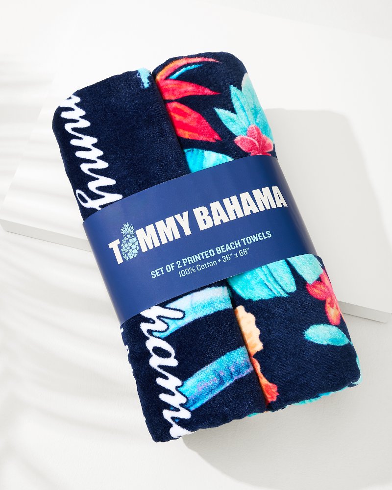 Tommy Bahama Palms Grove & Blue Muse Beach Towels — Set of 2