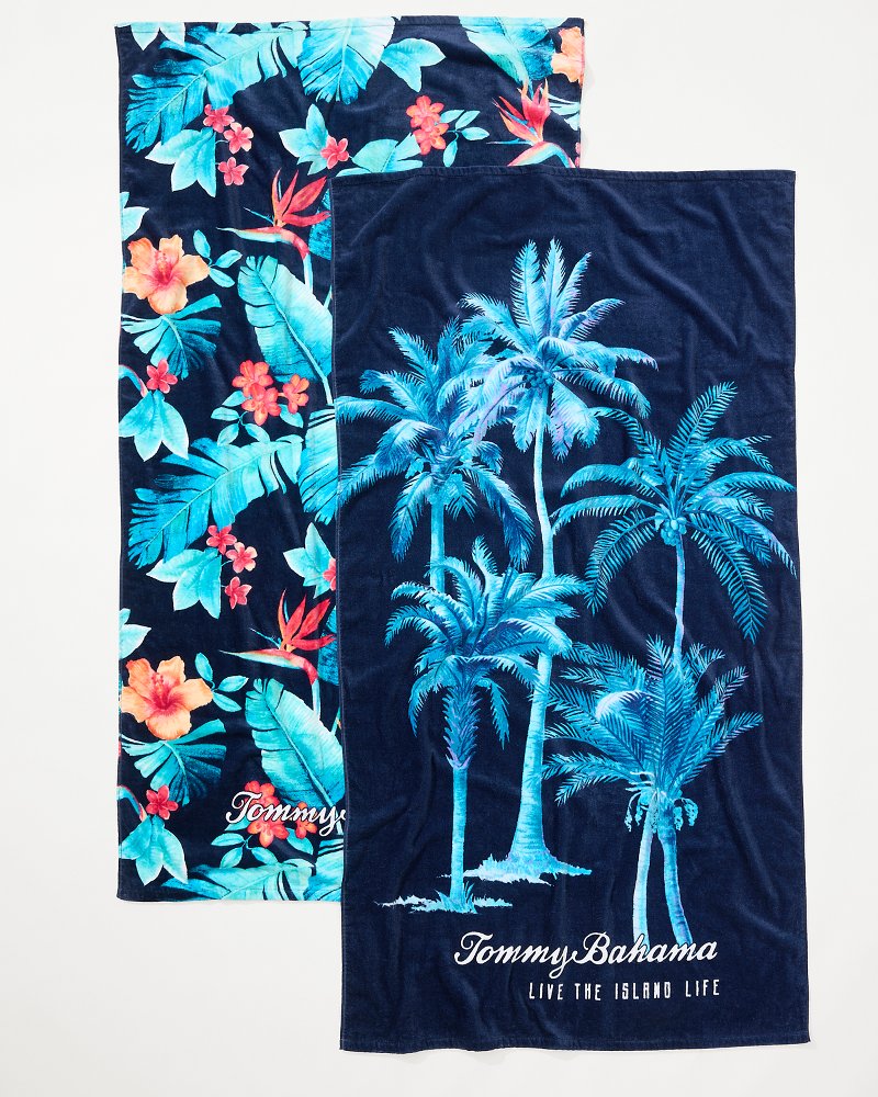 Tommy Bahama Palms Grove & Blue Muse Beach Towels — Set of 2
