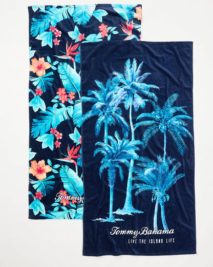 Tommy Bahama Palms Grove & Blue Muse Beach Towels — Set of 2