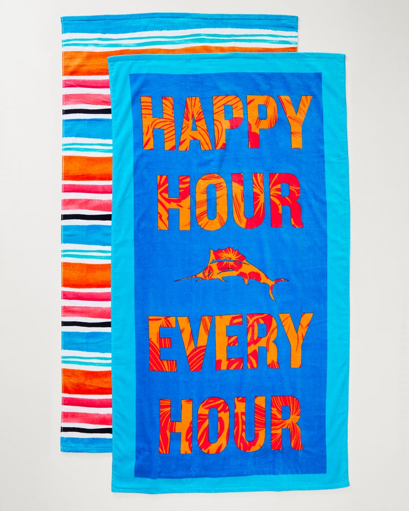 Tommy Bahama Cape Coral & Happy Hour Beach Towels — Set of 2