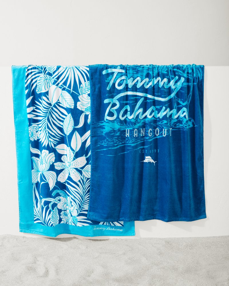 Tommy Bahama High Tide Hangout & Island Cays Blooms Beach Towels — Set of 2