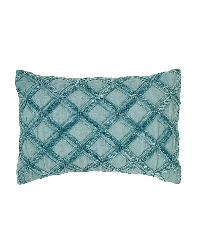 Tommy Bahama Chenille Diamond Blue Throw Pillow