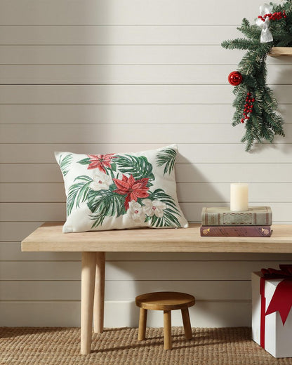 Tommy Bahama Festive Palms Velvet Embroidered Decorative Pillow