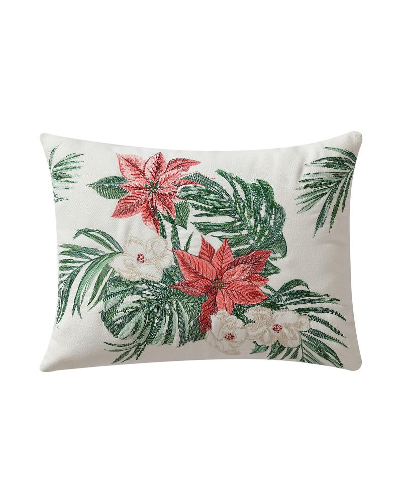 Tommy Bahama Festive Palms Velvet Embroidered Decorative Pillow