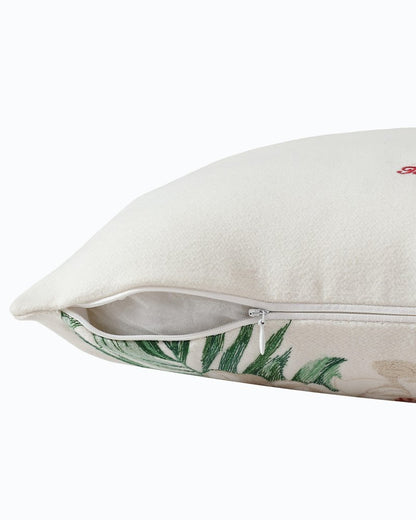 Tommy Bahama Festive Palms Velvet Embroidered Decorative Pillow
