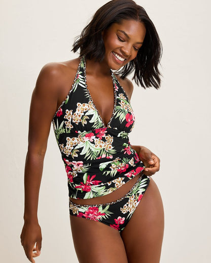 Tommy Bahama Lily Cat Reversible Halter Tankini Top