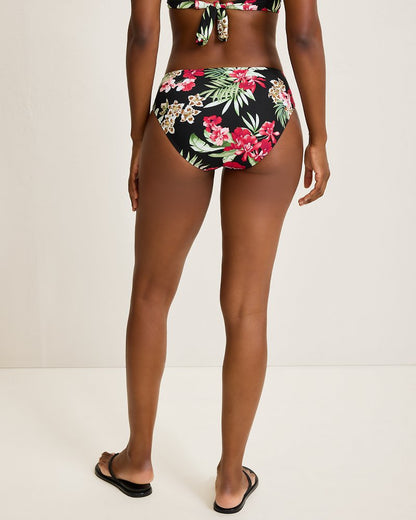 Tommy Bahama Lily Cat Shirred High-Waist Bikini Bottoms