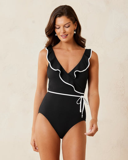 Tommy Bahama Island Cays Cabana Wrap-Front One-Piece Swimsuit