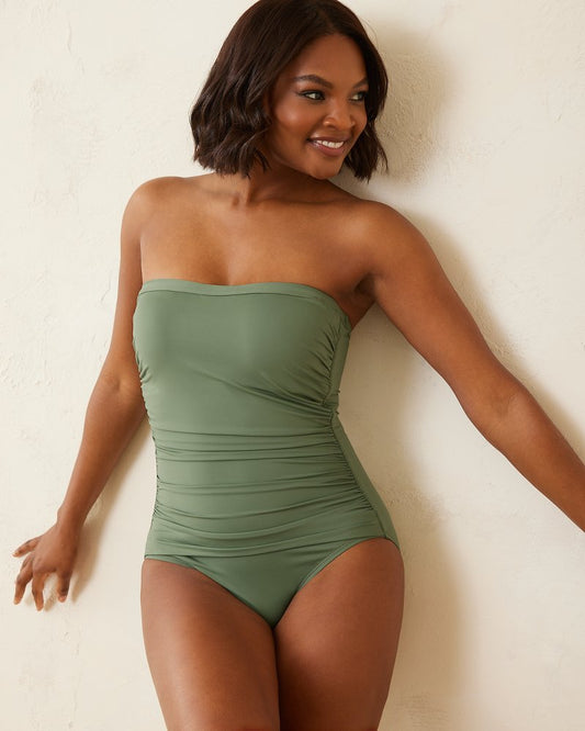 Tommy Bahama Paradise Fronds Bandeau One-Piece Swimsuit