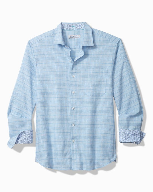 Tommy Bahama Barbados Breeze Playa Plaid Stretch-Linen Long-Sleeve Shirt