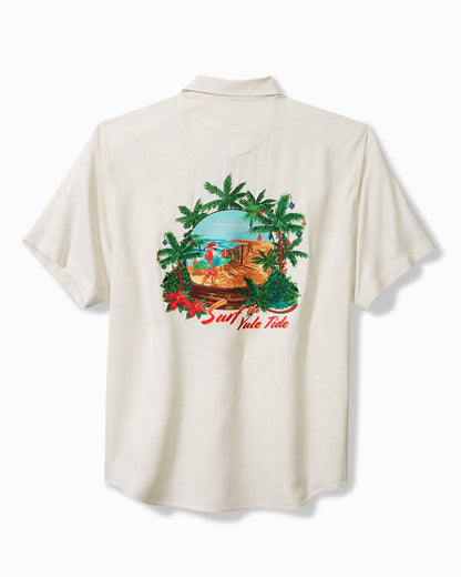 Tommy Bahama Surf the Yule Tide Silk Camp Shirt