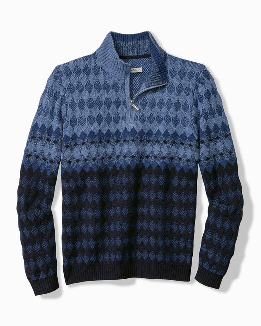 Tommy Bahama Ombré Argyle Half-Zip Sweater