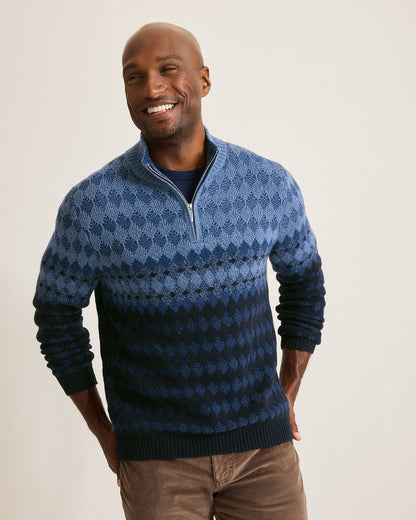 Tommy Bahama Ombré Argyle Half-Zip Sweater