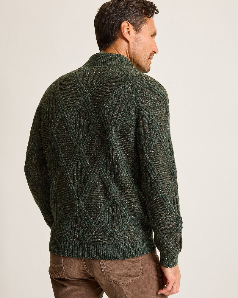 Tommy Bahama Beachscape Cable Button-Mock Sweater