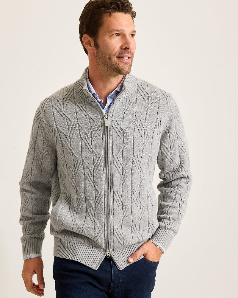 Tommy Bahama Capital Cable Full-Zip Cardigan