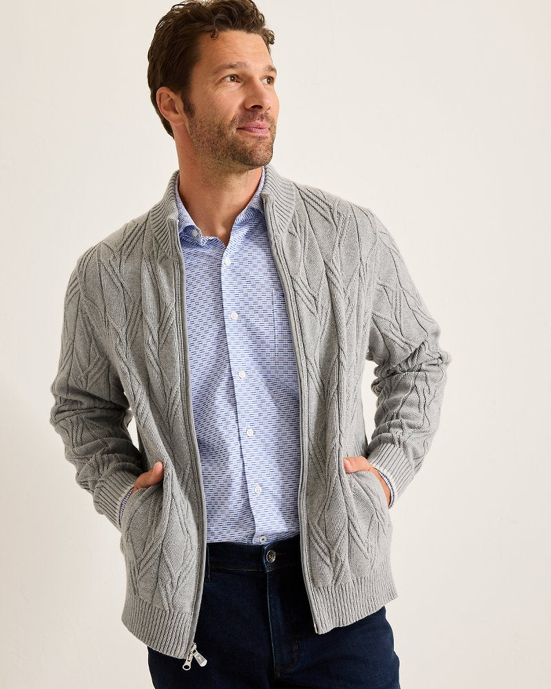 Tommy Bahama Capital Cable Full-Zip Cardigan