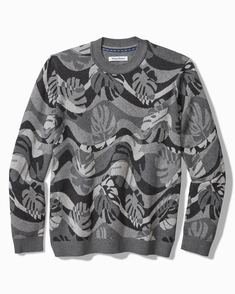 Tommy Bahama Monstera Camouflage Crew Sweater