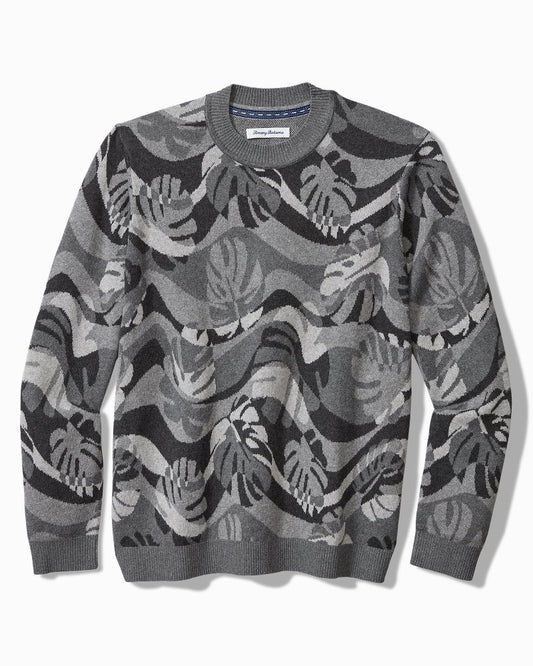 Tommy Bahama Monstera Camouflage Crew Sweater