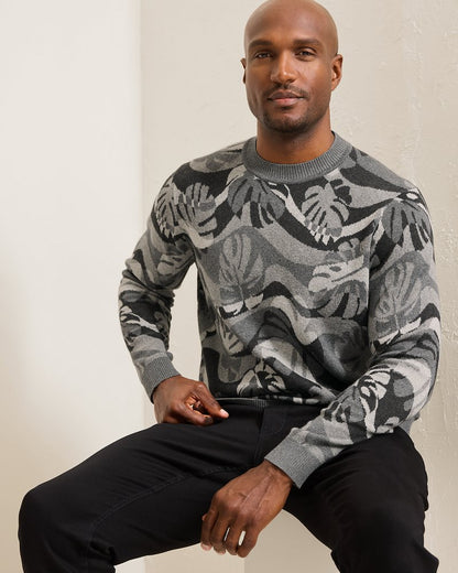 Tommy Bahama Monstera Camouflage Crew Sweater