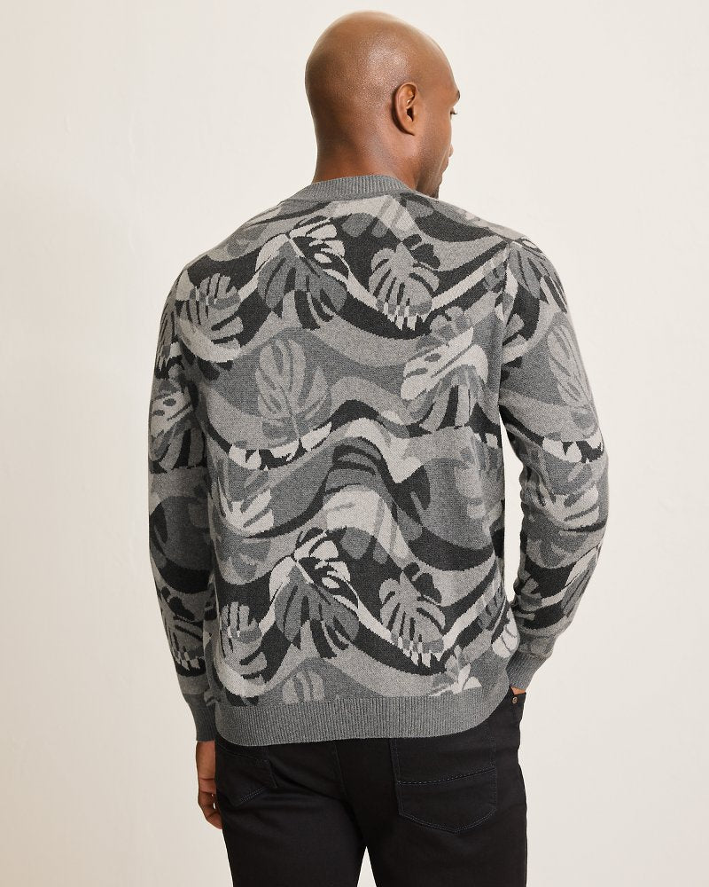 Tommy Bahama Monstera Camouflage Crew Sweater