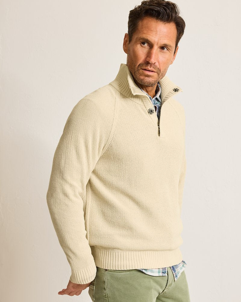 Tommy Bahama Shoreline Surfcomber Snap-Mock Sweater