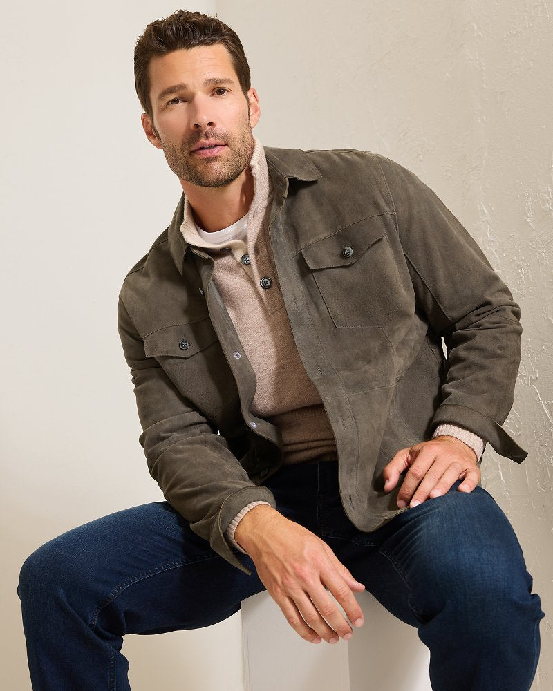 Tommy Bahama Boulder Ridge Suede Shirt Jacket