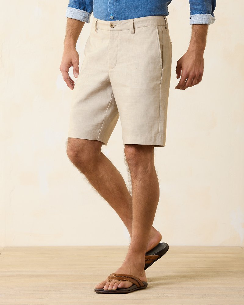 Tommy Bahama Latigo Beach Linen-Blend Flat-Front 10-Inch Shorts