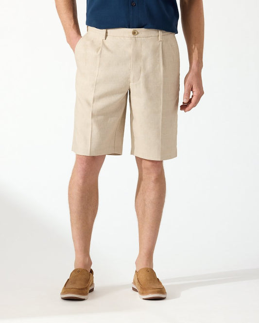 Tommy Bahama Latigo Beach Linen-Blend Pleated 10-Inch Shorts