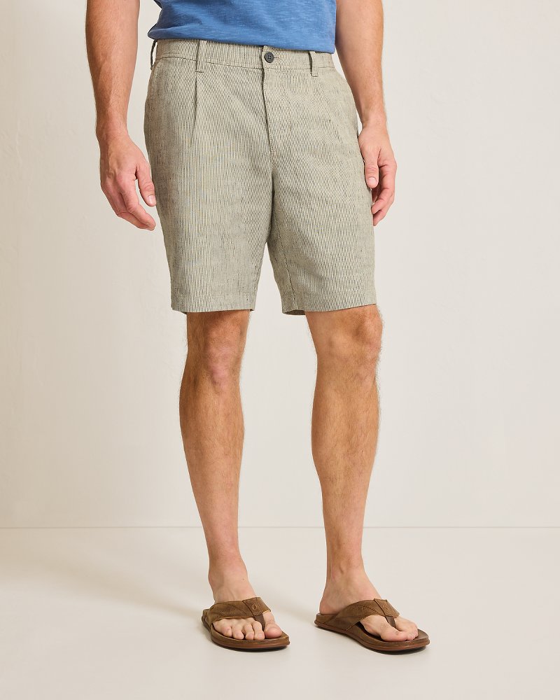 Tommy Bahama Isla Sands Stripe Stretch-Linen 9-Inch Shorts