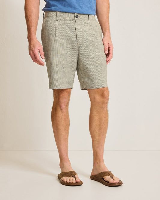 Tommy Bahama Isla Sands Stripe Stretch-Linen 9-Inch Shorts