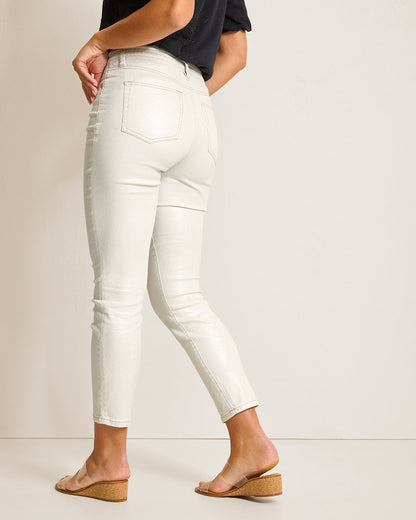 Tommy Bahama Metallic High-Rise Ankle Jeans