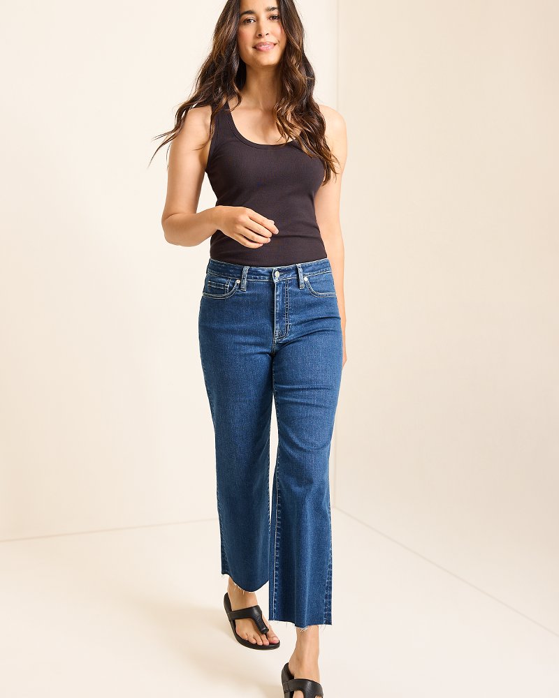 Tommy Bahama High-Rise Cropped Wide-Leg Jeans
