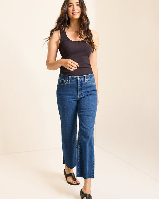 Tommy Bahama High-Rise Cropped Wide-Leg Jeans
